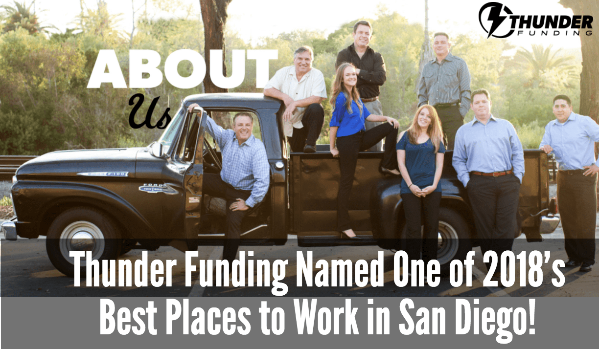 Thunder Funding 2018 Best Places to Work in San Diego